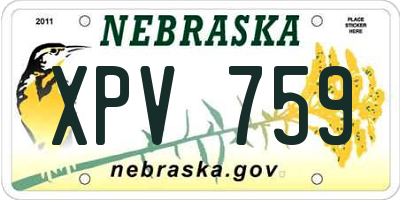 NE license plate XPV759