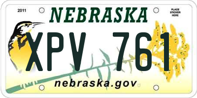 NE license plate XPV761
