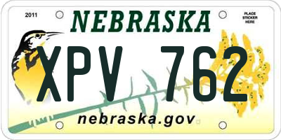 NE license plate XPV762