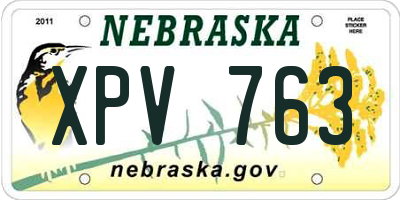 NE license plate XPV763