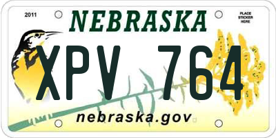 NE license plate XPV764