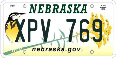 NE license plate XPV769