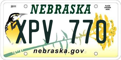 NE license plate XPV770