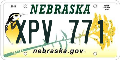 NE license plate XPV771