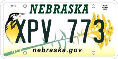 NE license plate XPV773