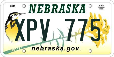 NE license plate XPV775