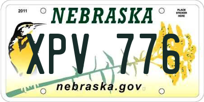 NE license plate XPV776