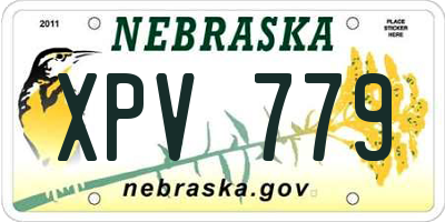 NE license plate XPV779