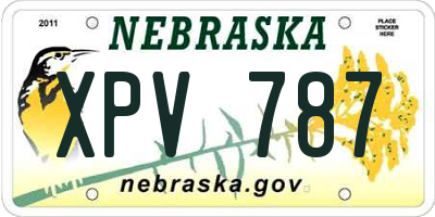 NE license plate XPV787
