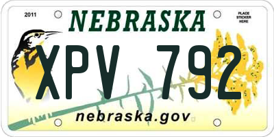 NE license plate XPV792