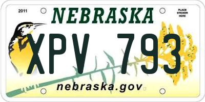 NE license plate XPV793