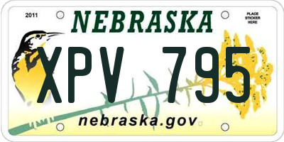 NE license plate XPV795