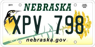 NE license plate XPV798