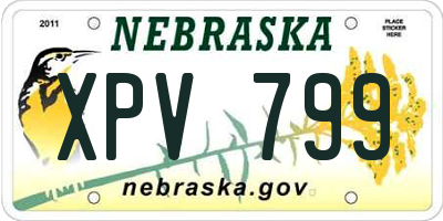 NE license plate XPV799