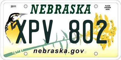 NE license plate XPV802