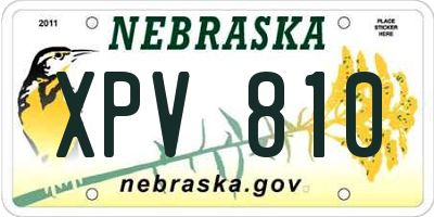 NE license plate XPV810