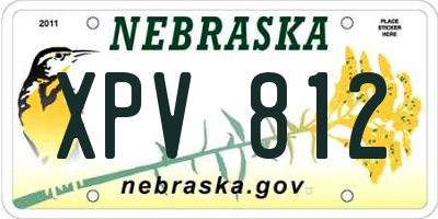 NE license plate XPV812