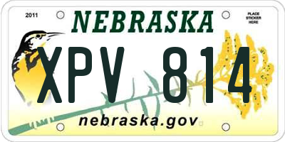 NE license plate XPV814