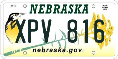NE license plate XPV816