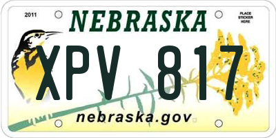 NE license plate XPV817