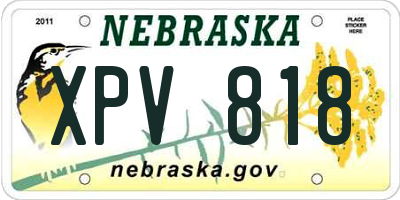 NE license plate XPV818