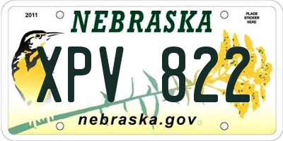 NE license plate XPV822