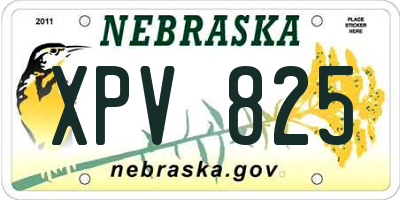 NE license plate XPV825