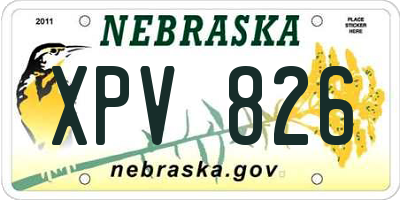 NE license plate XPV826