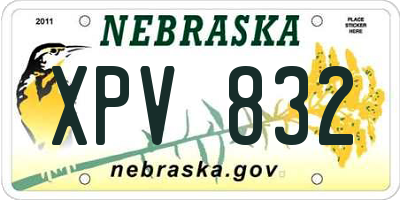 NE license plate XPV832
