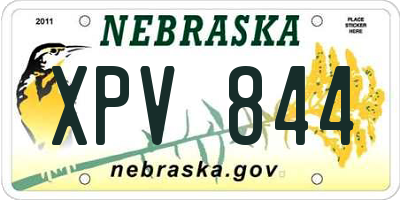 NE license plate XPV844