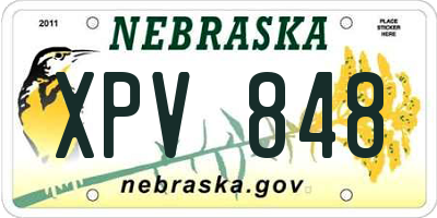 NE license plate XPV848