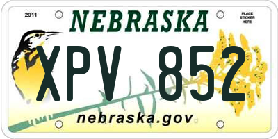 NE license plate XPV852