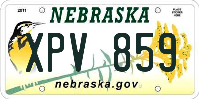 NE license plate XPV859