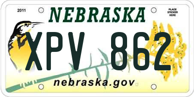 NE license plate XPV862