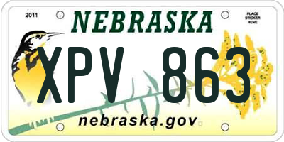 NE license plate XPV863