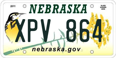 NE license plate XPV864