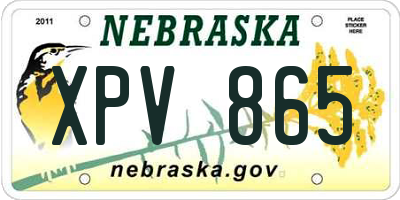 NE license plate XPV865