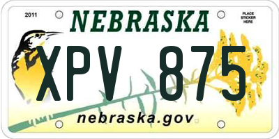 NE license plate XPV875