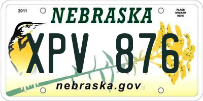 NE license plate XPV876