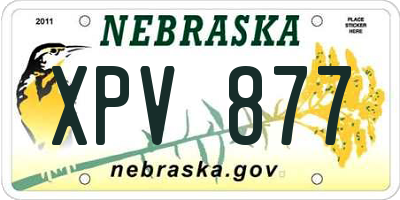 NE license plate XPV877