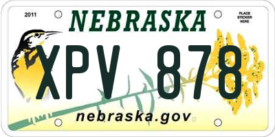 NE license plate XPV878