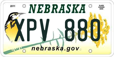 NE license plate XPV880