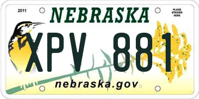 NE license plate XPV881