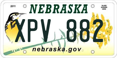 NE license plate XPV882