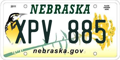 NE license plate XPV885