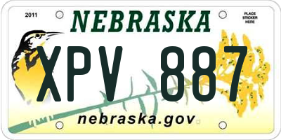 NE license plate XPV887
