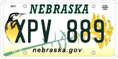 NE license plate XPV889