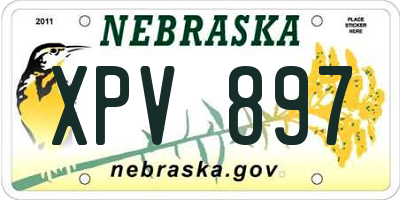 NE license plate XPV897