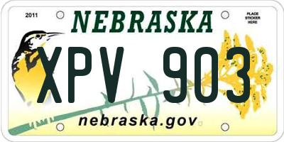 NE license plate XPV903