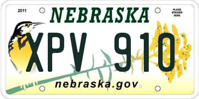 NE license plate XPV910